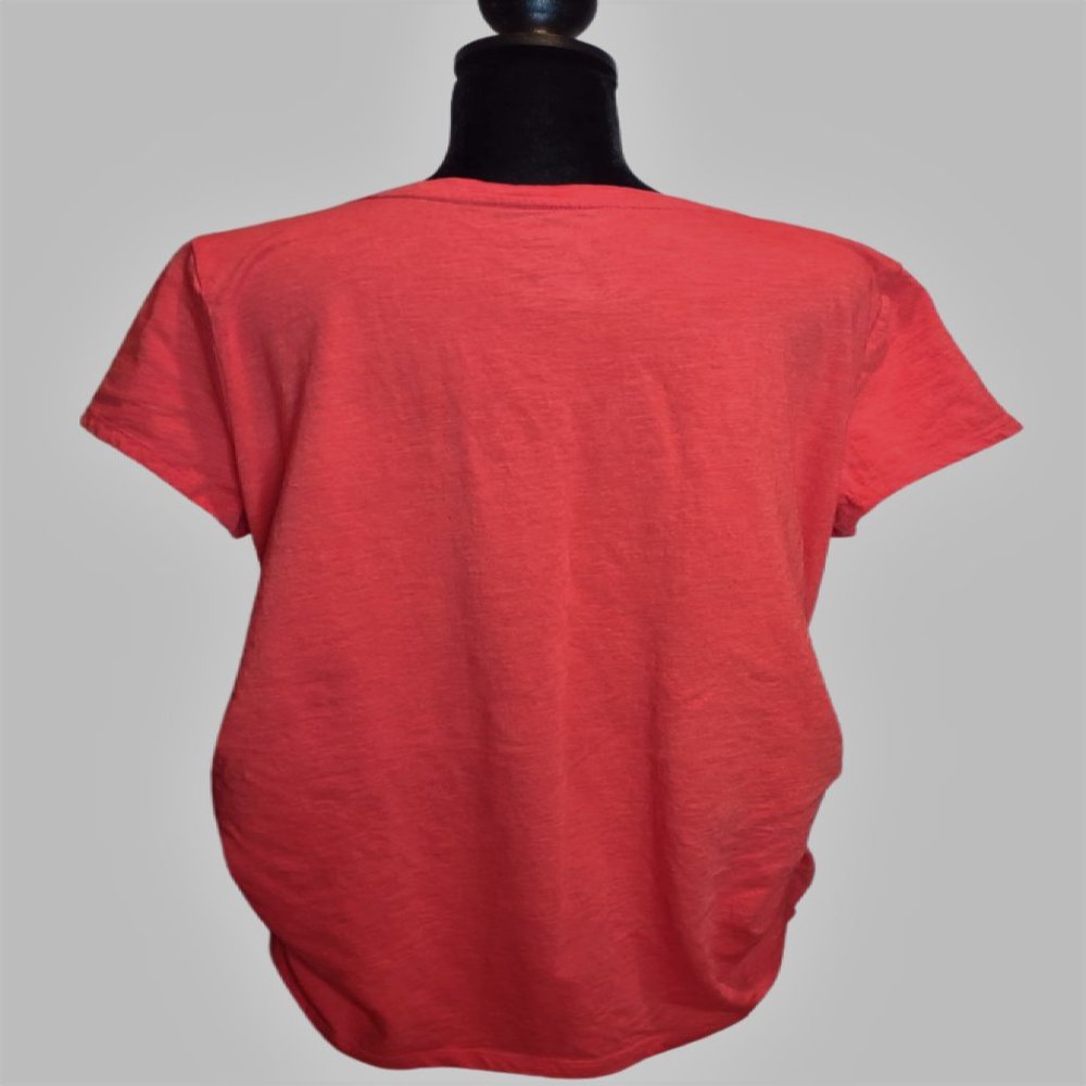 Cute A:glow Maternity ruched T-shirt Top XXL coral pink - Picture 5 of 8